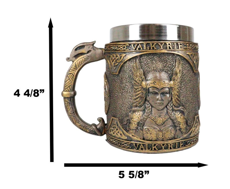 Ebros Norse Mythology Viking Goddess Valkyrie Coffee Mug 13oz Resin Drink Cup Tankard