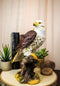 Ebros Wildlife Red Tailed Hawk On Tree Stump Statue Birds Of Prey Figurine 10"H