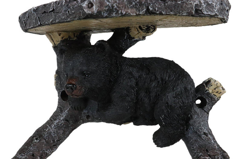 Ebros Rustic Black Bear Cub On Tree Toilet Paper Holder And Cell Phone Stand Figurine