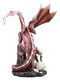 Ebros Large Red Smaug Dragon Mother Protecting Baby Dragonlings Statue Home Decor Resin Fantasy Dragon Family Sculptural 17.25"H