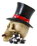 Ebros Casino Royale Poker Cards Dice And Chips Skull With Top Hat Cigar Small Figurine