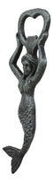 Ebros Rustic Vintage Verdigris Cast Iron Metal Nautical Coastal Goddess Siren Mermaid Soda Beer Bottle Cap Opener 7.5" High Mermaids Under The Sea Party Decor Accent (2)