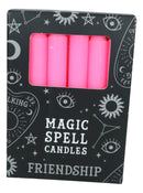 Pink Love Friendship Pack of 12 Wicca Occult Witch Ritual Spell Chime Candles