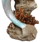 Ebros Gift Large Aquamarine Goddess Mermaid Maiden Sitting On Sea Rock Figurine 17.75"H