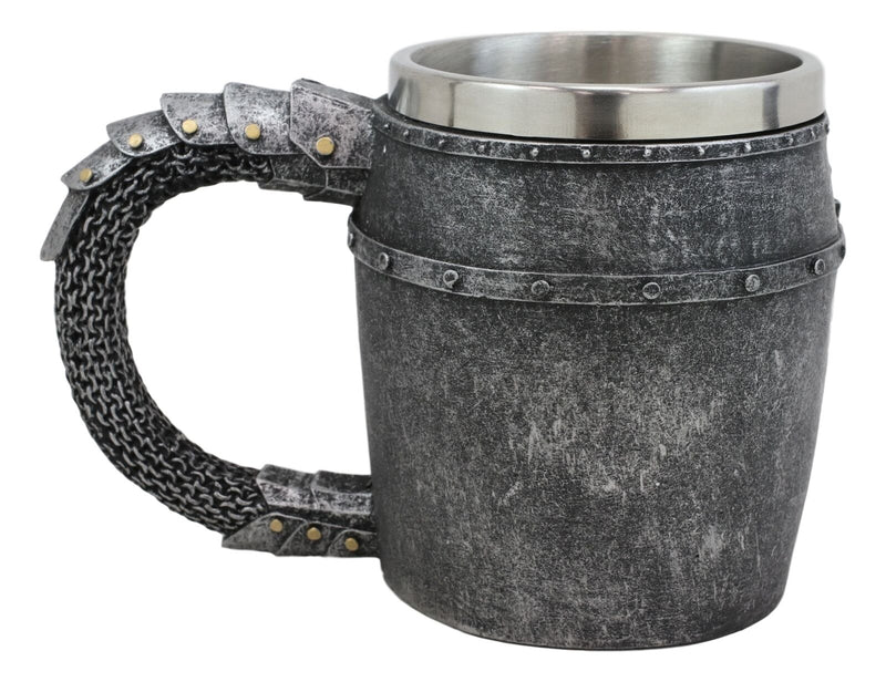 Ebros Medieval Knight Of The Cross Suit of Armor Helm Drinkware Mug Cup 6.5"L