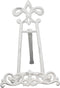 Ebros Cast Iron Rustic White Fleur De Lis Crown Scroll Art Base Easel Photo Book Stand