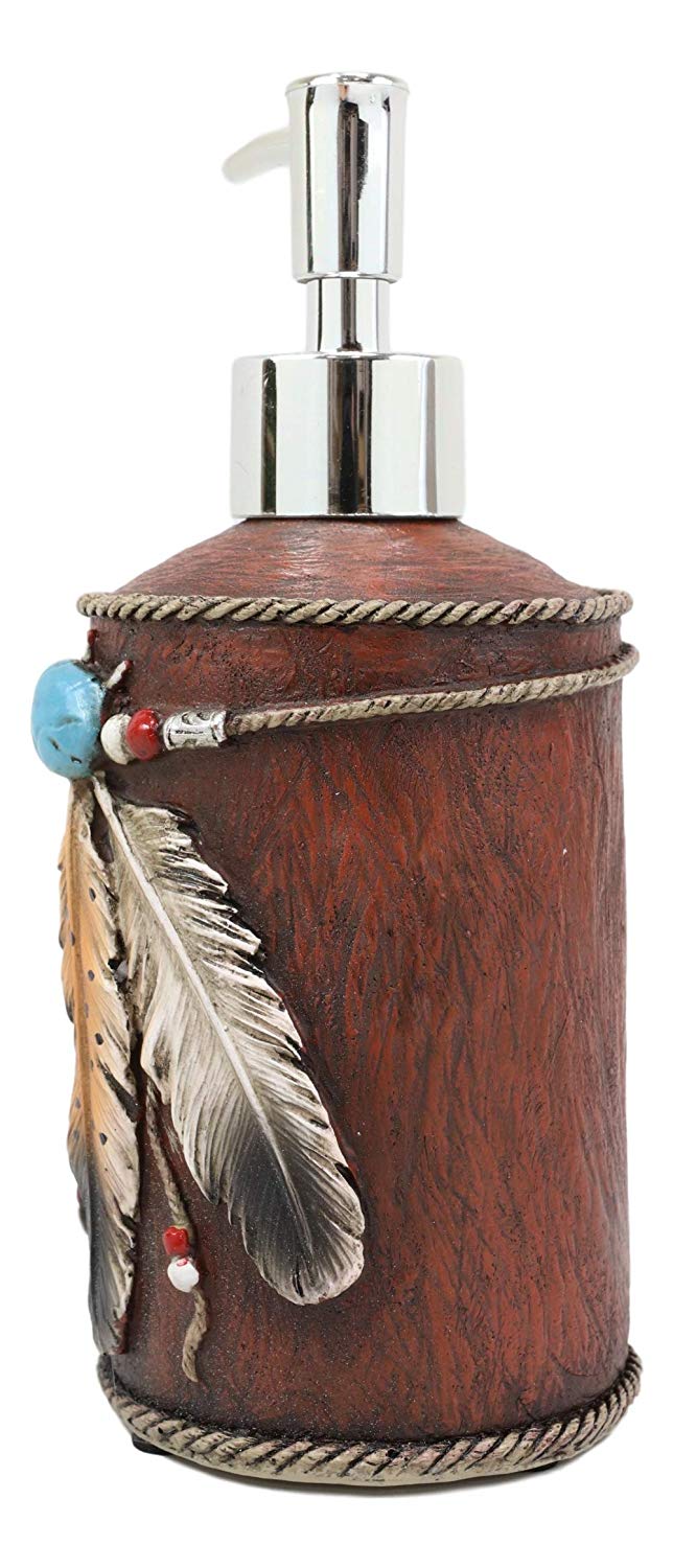 Ebros Southwestern 3 Feathers Dream Catcher Liquid Soap Or Lotion Pump Dispenser
