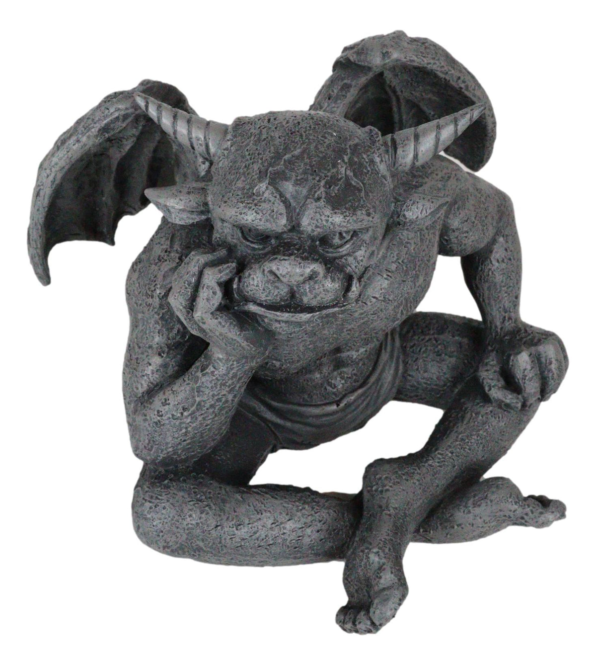 Ebros Horned Gargoyle The Dreamer Figurine Sitting Statue 6.5 Inch Long Thinker - Ebros Gift
