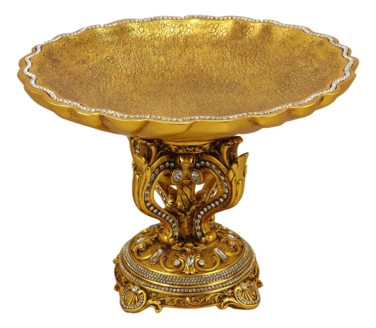 Ebros Gift Vintage Antique Baroque Design Large Round Bowl Dish 14.5" Dia - Ebros Gift