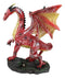 Fantasy Midnight Leviathan Red Dragon Standing On Volcanic Rock Small Figurine
