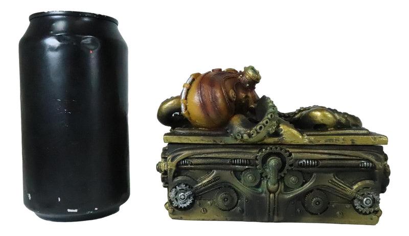 Ebros Steampunk Octopus Kraken Soldier On Pirate Treasure Chest Jewelry Box Figurine