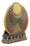 Bodhisattva Shakyamuni Meditating Buddha On Lotus Throne With Fire Sun Disc