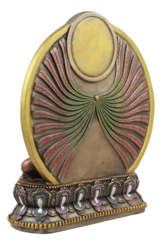 Bodhisattva Shakyamuni Meditating Buddha On Lotus Throne With Fire Sun Disc
