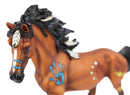 Large Brown Native American Tribal Medicine Spirit Horse Statue Thunderbolt