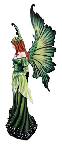 Ebros Amy Brown Large Lady of The Forest Green Tribal Fairy Collector Figurine 19.5" H Fantasy Art of Fairies Pixies Nymphs Gaia Earth Elemental FAE Magic Decor Statue - Ebros Gift