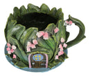 Fairy Garden Leaf Foliage Teacup Cottage House Floral Planter Vase Figurine