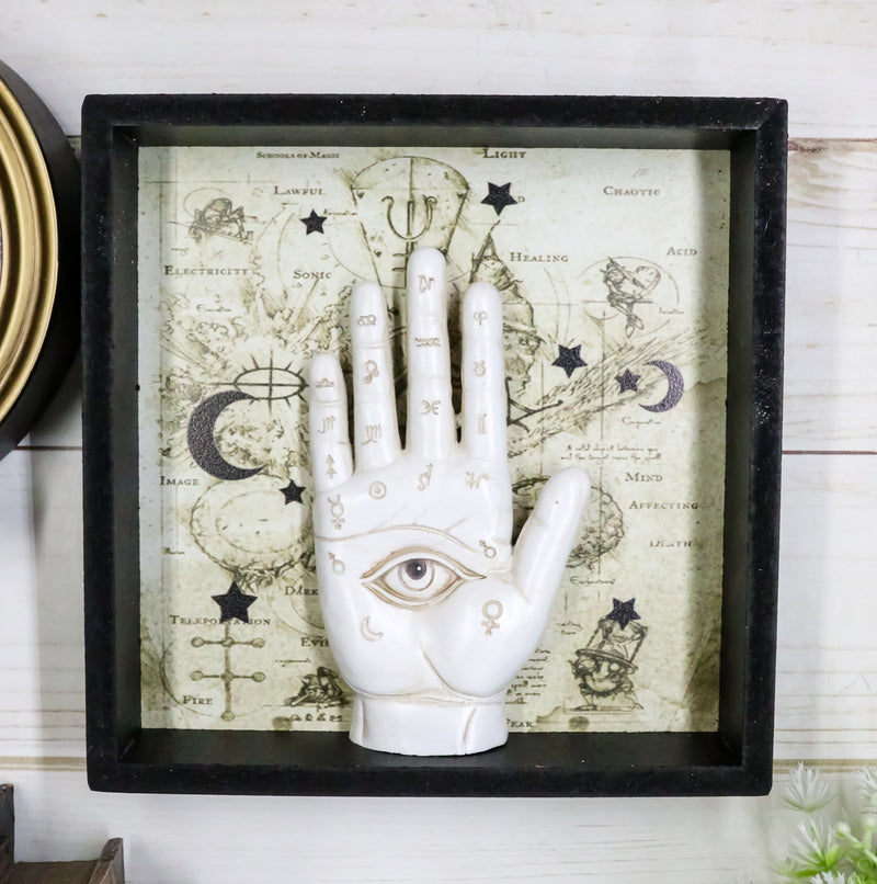 All Seeing Eye Fortune Teller Chirology Palmistry Hand Palm Wall Decor W/ Frame