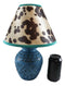 Indian Tribal Southwest Navajo Vector Turquoise Petite Vase Table Lamp W/ Shade