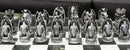 Ebros Silver Gold Fantasy Dungeons And Dragons Resin Chess Pieces With Glass Board Set