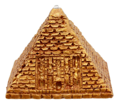 Ebros Small Golden Egyptian Giza Golden Pyramid Figurine with LED Light 3.25"L