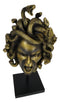 Severed Head Greek Goddess Medusa With Venom Snakes Hair On Pole Stand Figurine