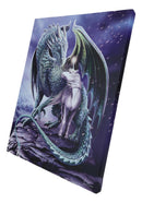 Protector Of Magick Celestial Dragon With Unicorn Wood Framed Canvas Wall Decor