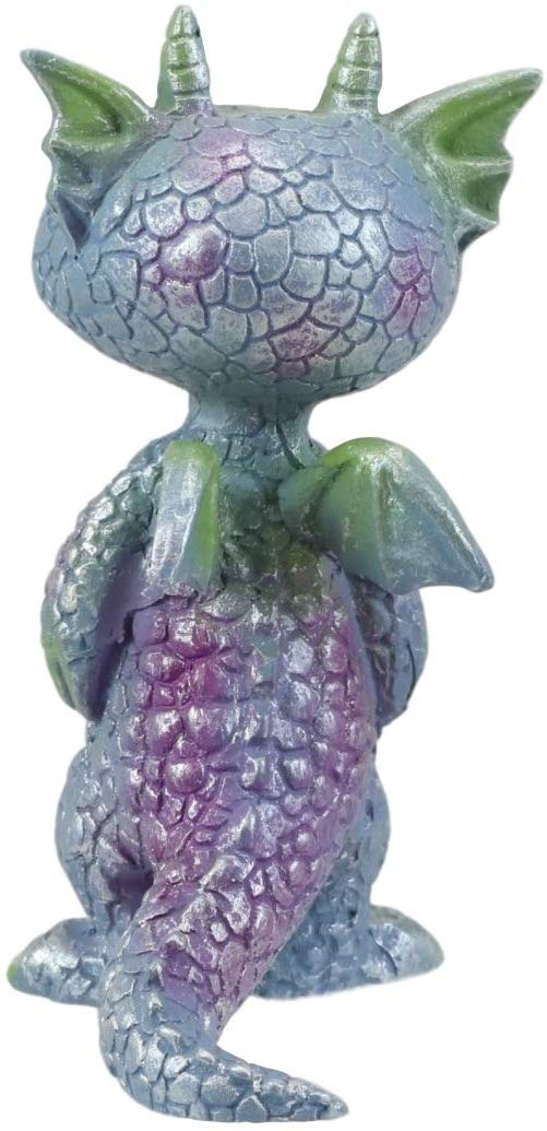 Ebros Small Aurora Borealis Baby Dragon Statue 3.5" High Wyrmling Dragonling