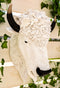 Ebros Sacred Lightning White Buffalo Wall Decor 18"H Faux Bison Head Taxidermy