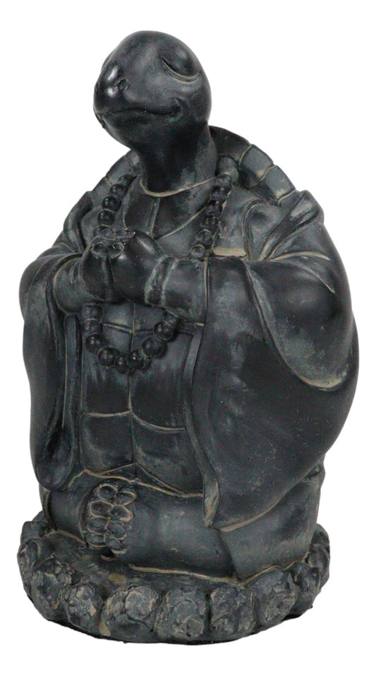 Feng Shui Zen Celestial Buddha Turtle Chanting Mantra Decorative Talisman Statue - Ebros Gift