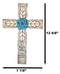 Rustic Aqua Blue Rose Flower Bless Our Family With Love And Grace Wall Cross