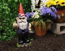 Ebros Rude Garden Greeter Go Away! Gnome Dwarf Statue 17.25"H Patriotic Gnome - Ebros Gift