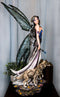 Large 23"Tall Crystal Orb Torch Fairy Running With Wolves Decorative Statue