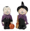 Ebros Halloween Witch Kissing Vampire Salt And Pepper Shakers Set Ceramic Magnet