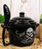 Macabre Dead Hungry Skull Bone Appetit Fine Bone China Bowl With Spoon And Lid