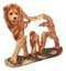 Ebros Large Faux Wood Majestic African Savannah Pride Lion Scene Sculpture