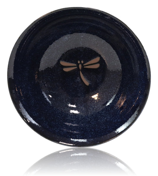 Made in Japan Blue Dragonfly Pasta Salad Soup Cereal Rice Ceramic Bowls Set of 4 - Ebros Gift