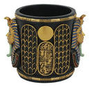 Egyptian King Tut Pharaoh Pen Holder 4"H Tutankhamun Bust Stationery Organizer