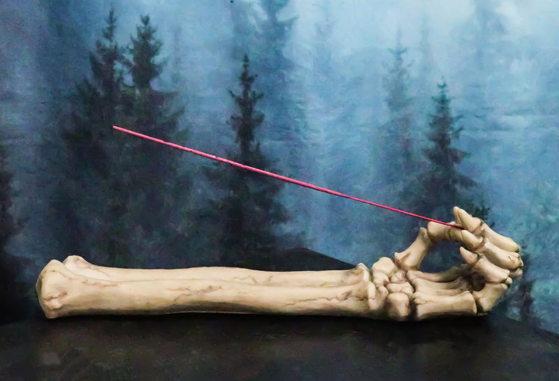 Skeleton Arm Hand Incense Burner Burnt Skeletal Bone Chilling Offering Decor Figurine