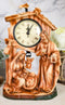 Ebros Christian Rustic Holy Family Nativity of Jesus Desk Table Clock Figurine