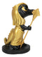 Ancient Egyptian Nile River God Sobek Crocodile Figurine In Black And Gold