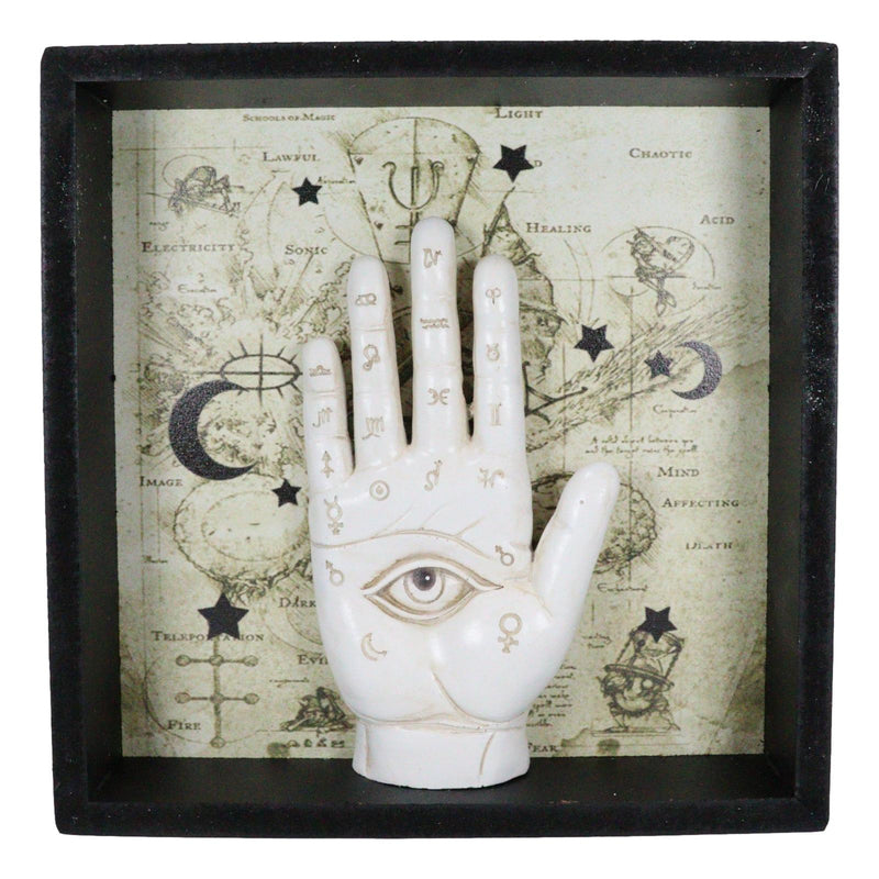 All Seeing Eye Fortune Teller Chirology Palmistry Hand Palm Wall Decor W/ Frame