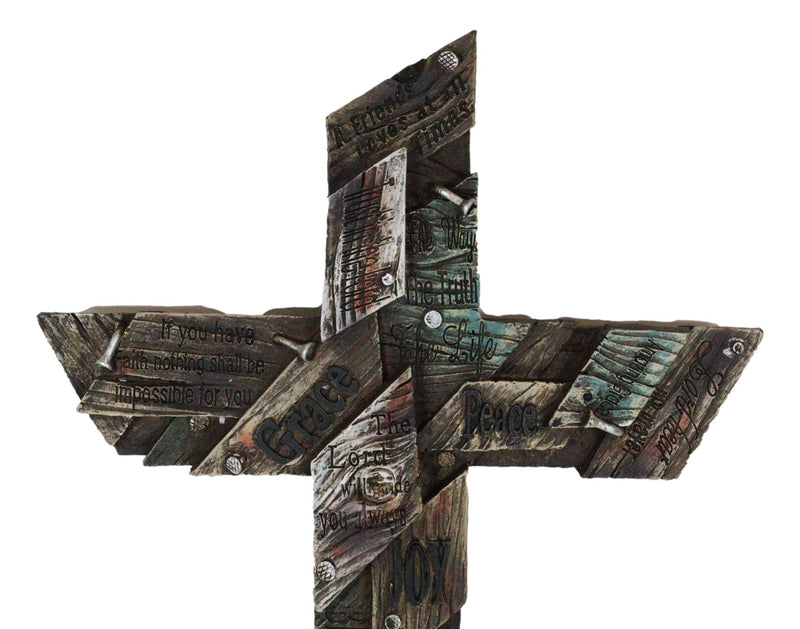 Rustic Country Farmhouse Western Multi Layer Faux Plank Wood Collage Wall Cross