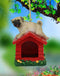 Ebros Whimsical Teacup Pug On Kennel Or Birdhouse Bird Feeder Hanging Figurine