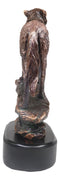 Midnight Moon Howling Alpha Gray Wolf Statue In Bronze Electroplated Finish