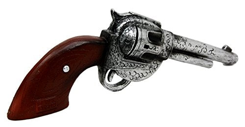 Ebros Wild Wild West Six Shooter Revolver Gun Decorative Table Clock Rustic