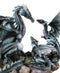 Narygos Blue Iceberg Mother Dragon With Baby Dragons Statue Home Decor Fantasy