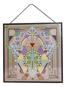 Frank Lloyd Wright Imperial Hotel Peacock Rug Stained Glass Wall Desktop Plaque