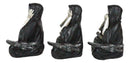 Gothic See Hear Speak No Evil Grim Reaper Skeletons With Scythes Figurines Set