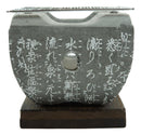 Ebros Japanese Cuisine Tabletop Shichirin Konro Gray Charcoal Grill BBQ Stove W/ Base