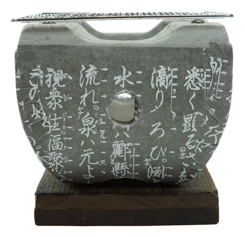 Ebros Japanese Cuisine Tabletop Shichirin Konro Gray Charcoal Grill BBQ Stove W/ Base